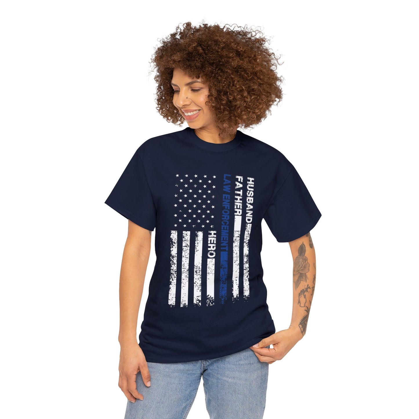 Unisex Heavy Cotton Tee - Thin Blue Line