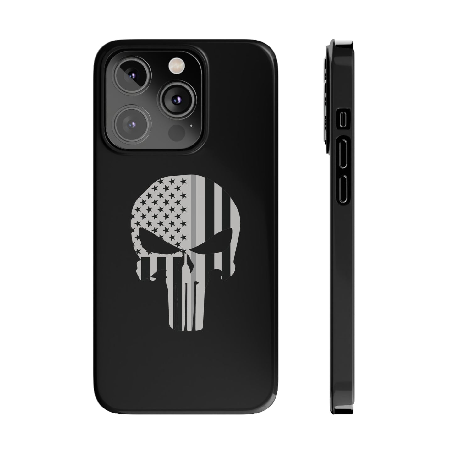 American Punisher Collection (Thin Silver Line) - iPhone Cases