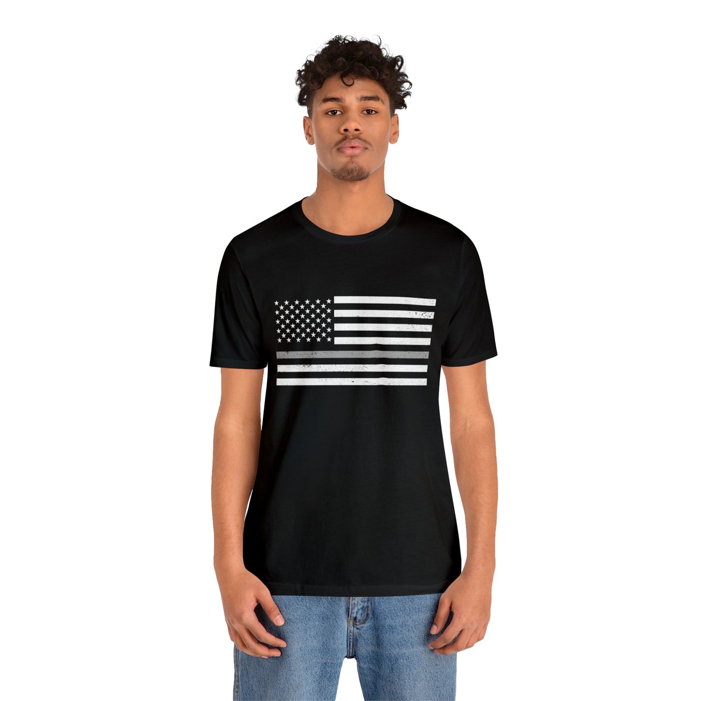 Unisex Jersey Short Sleeve Tee - Thin Silver Line