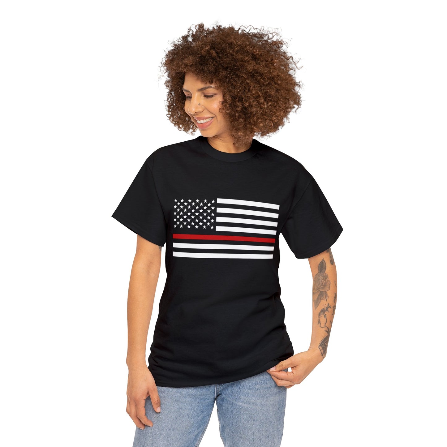 Heavy Cotton Tee - Thin Red Line