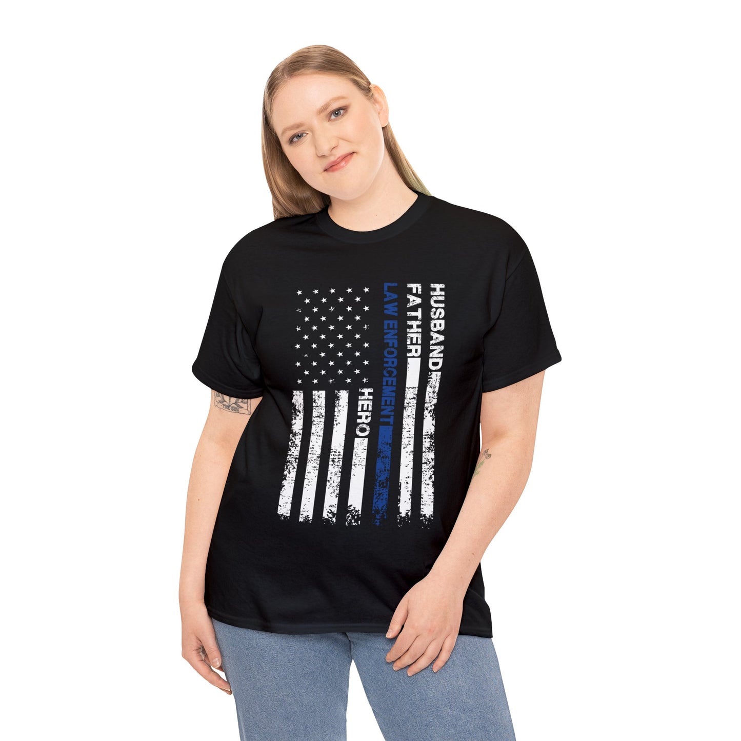 Unisex Heavy Cotton Tee - Thin Blue Line