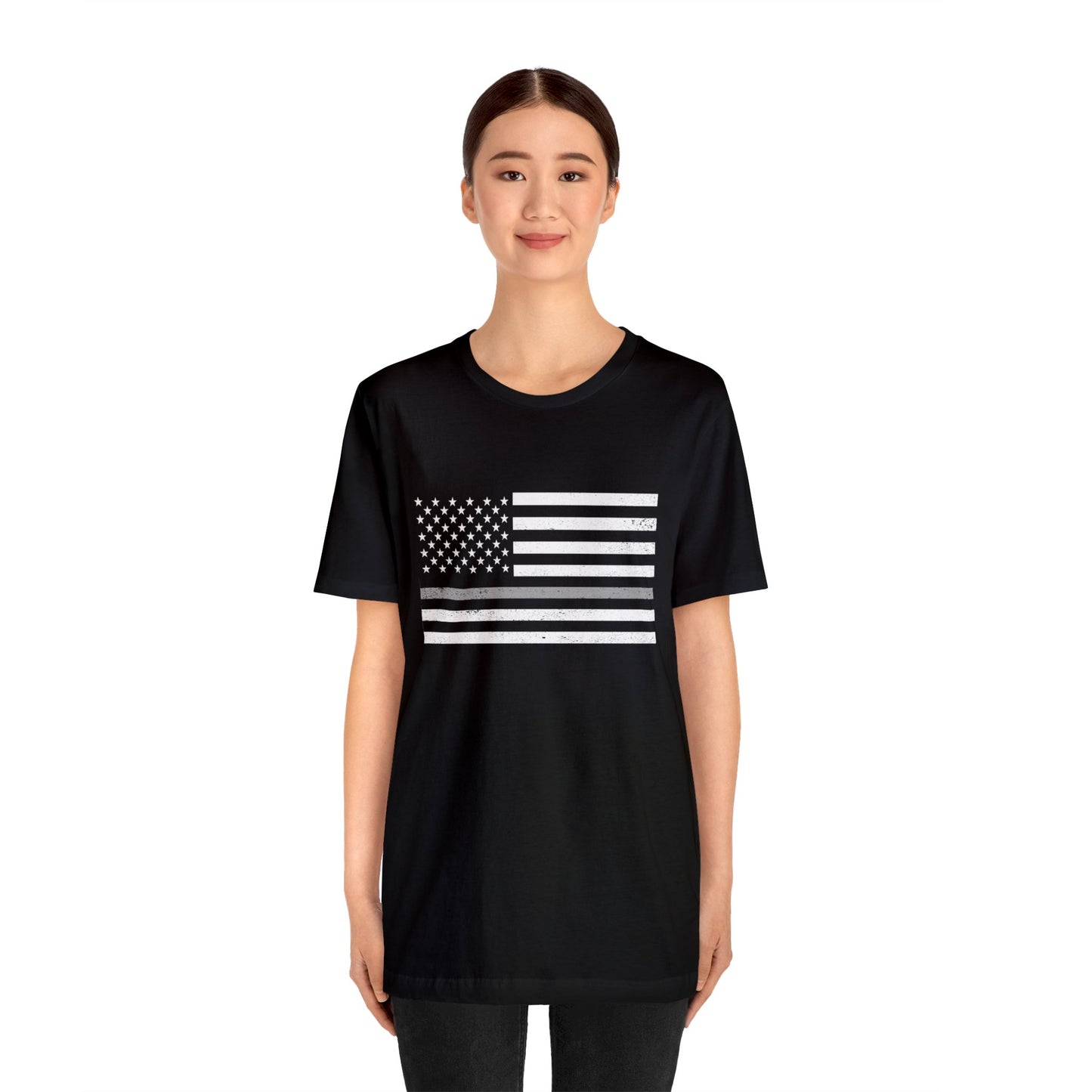 Unisex Jersey Short Sleeve Tee - Thin Silver Line