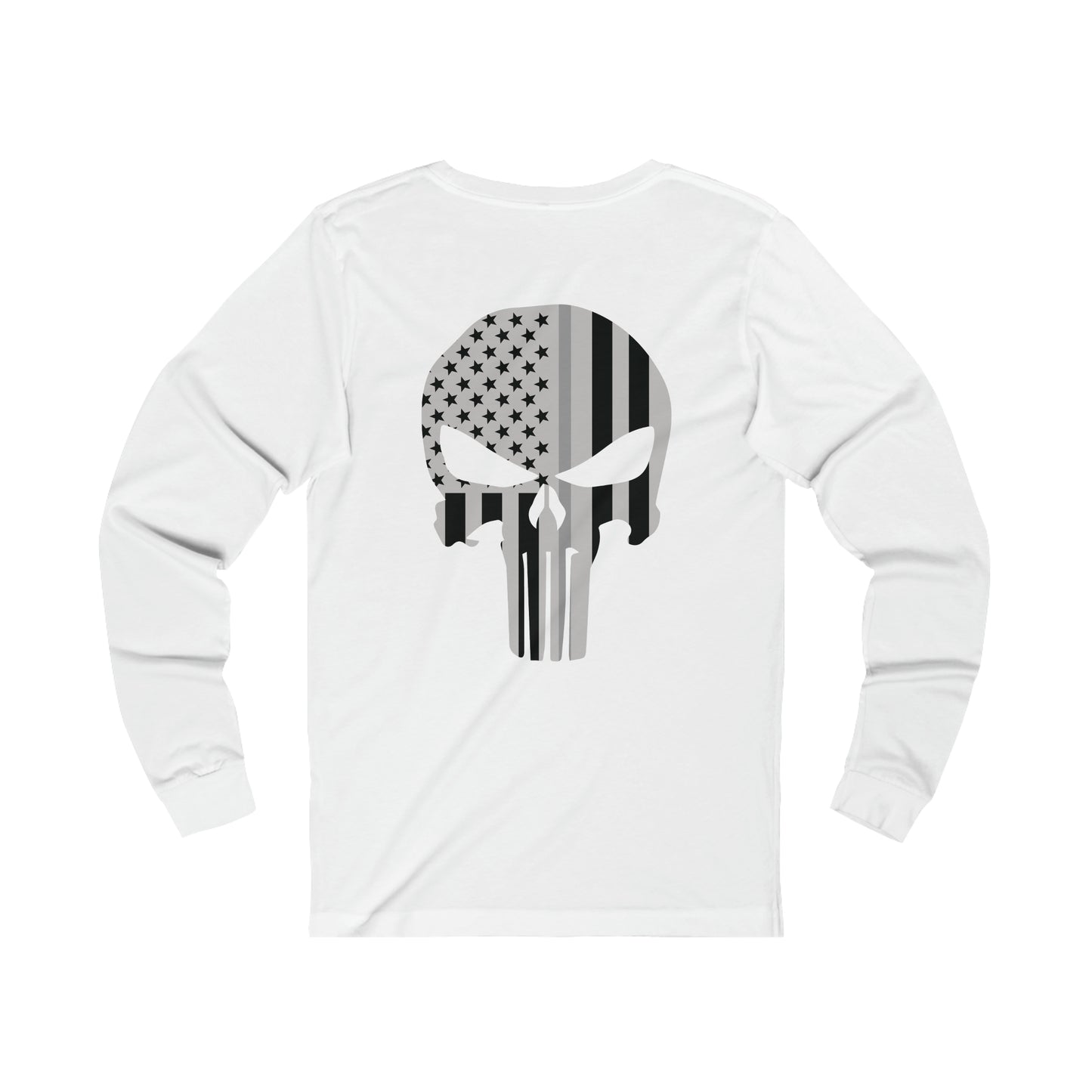 American Punisher Collection (Thin Silver Line) - Unisex Jersey Long Sleeve Tee