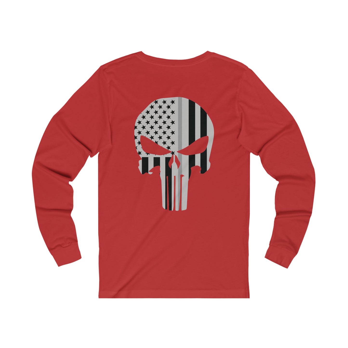 American Punisher Collection (Thin Silver Line) - Unisex Jersey Long Sleeve Tee