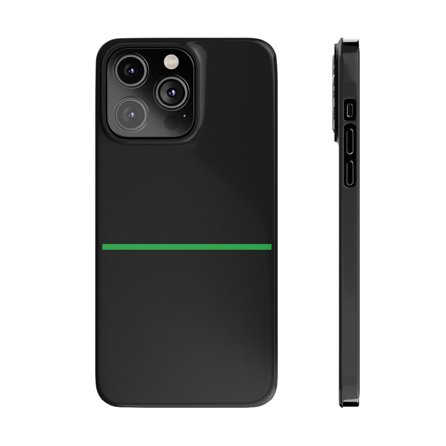 Thin Line Collection (Thin Green Line) - iPhone Cases