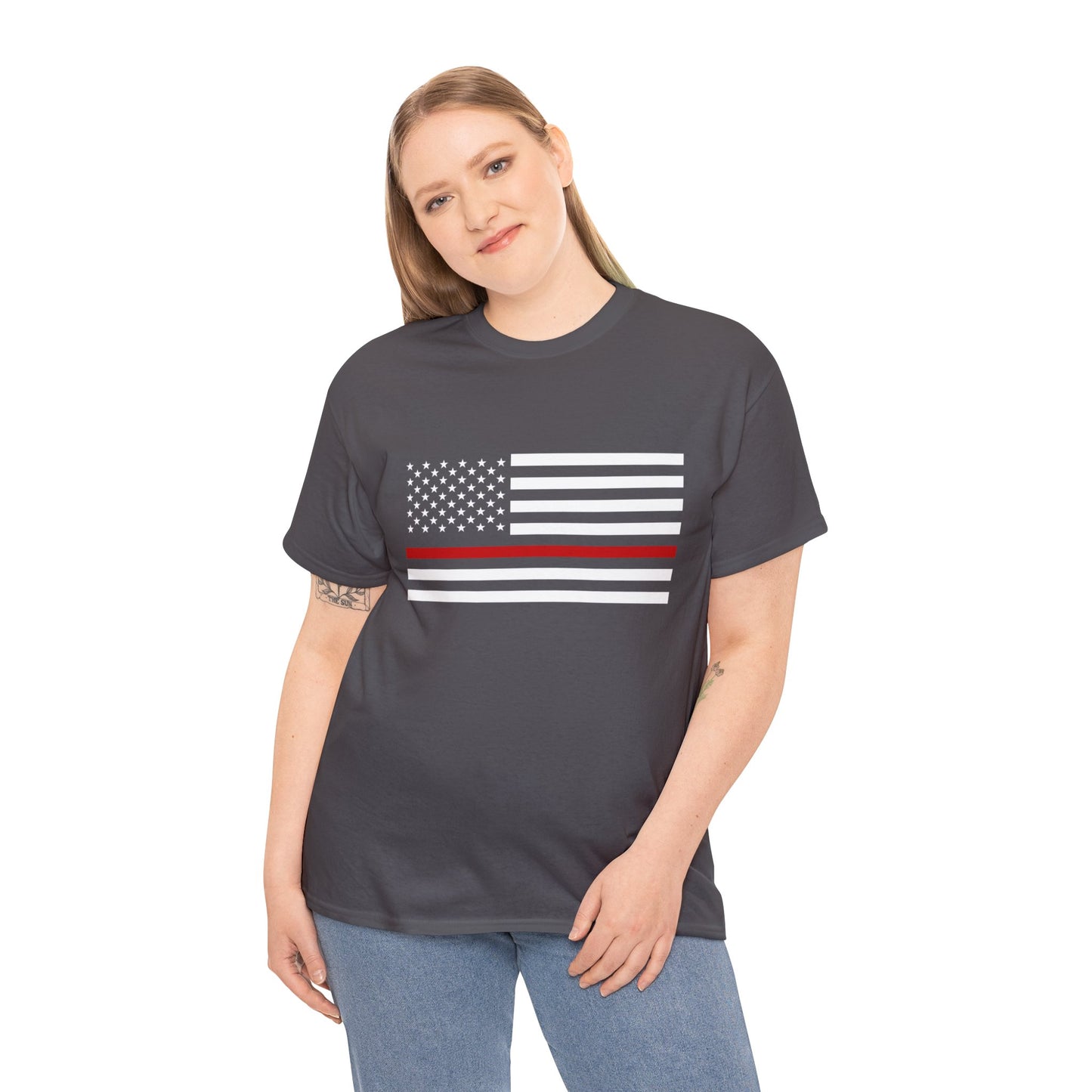 Heavy Cotton Tee - Thin Red Line