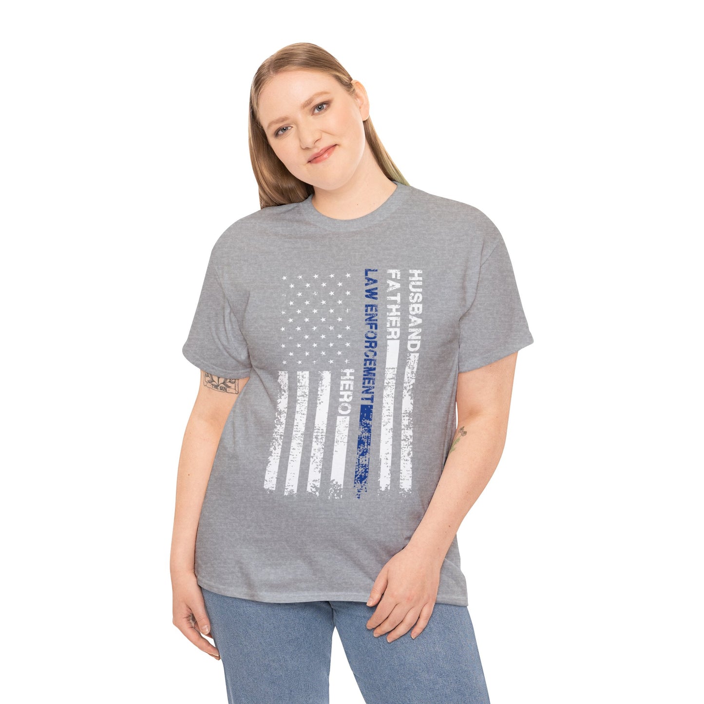 Unisex Heavy Cotton Tee - Thin Blue Line