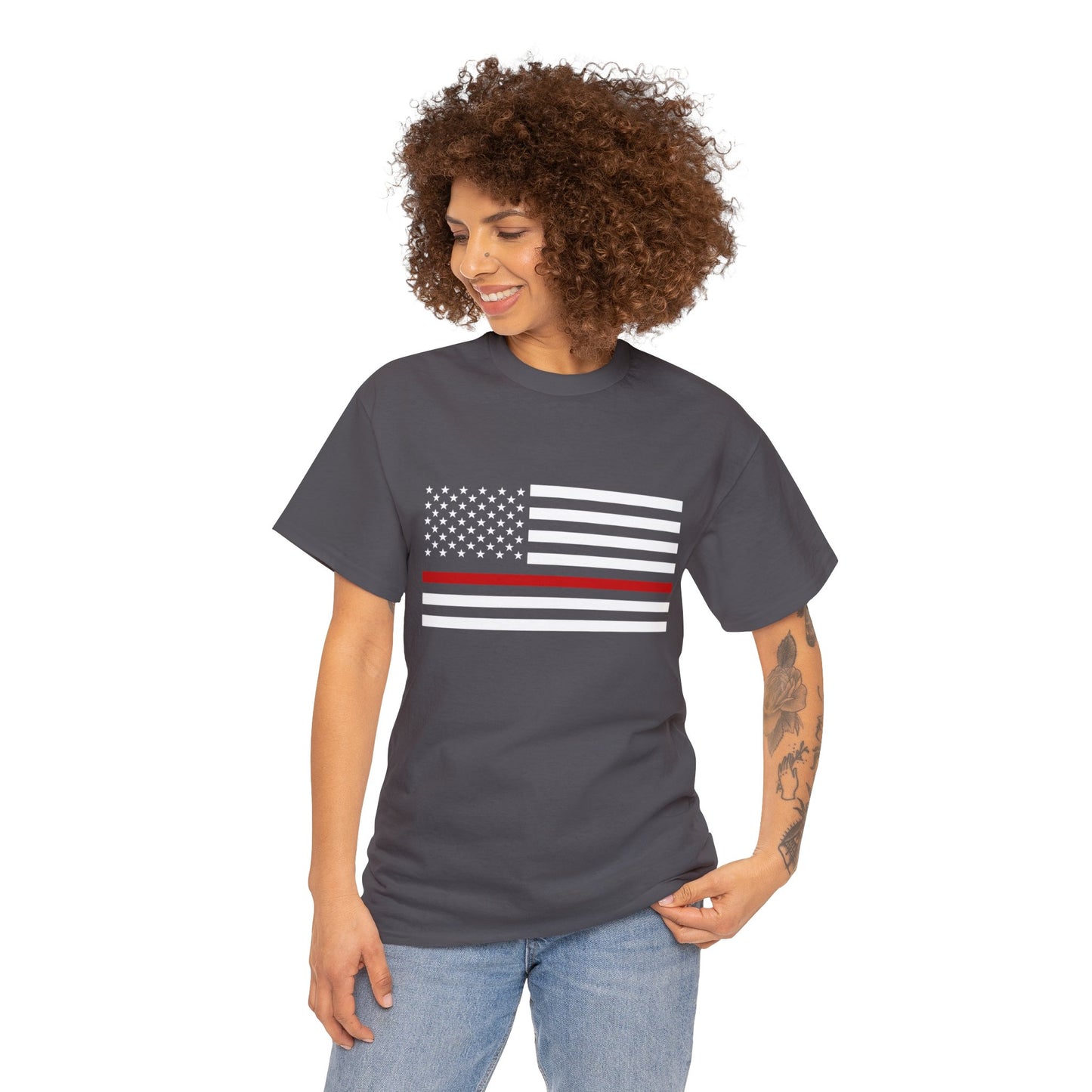 Heavy Cotton Tee - Thin Red Line